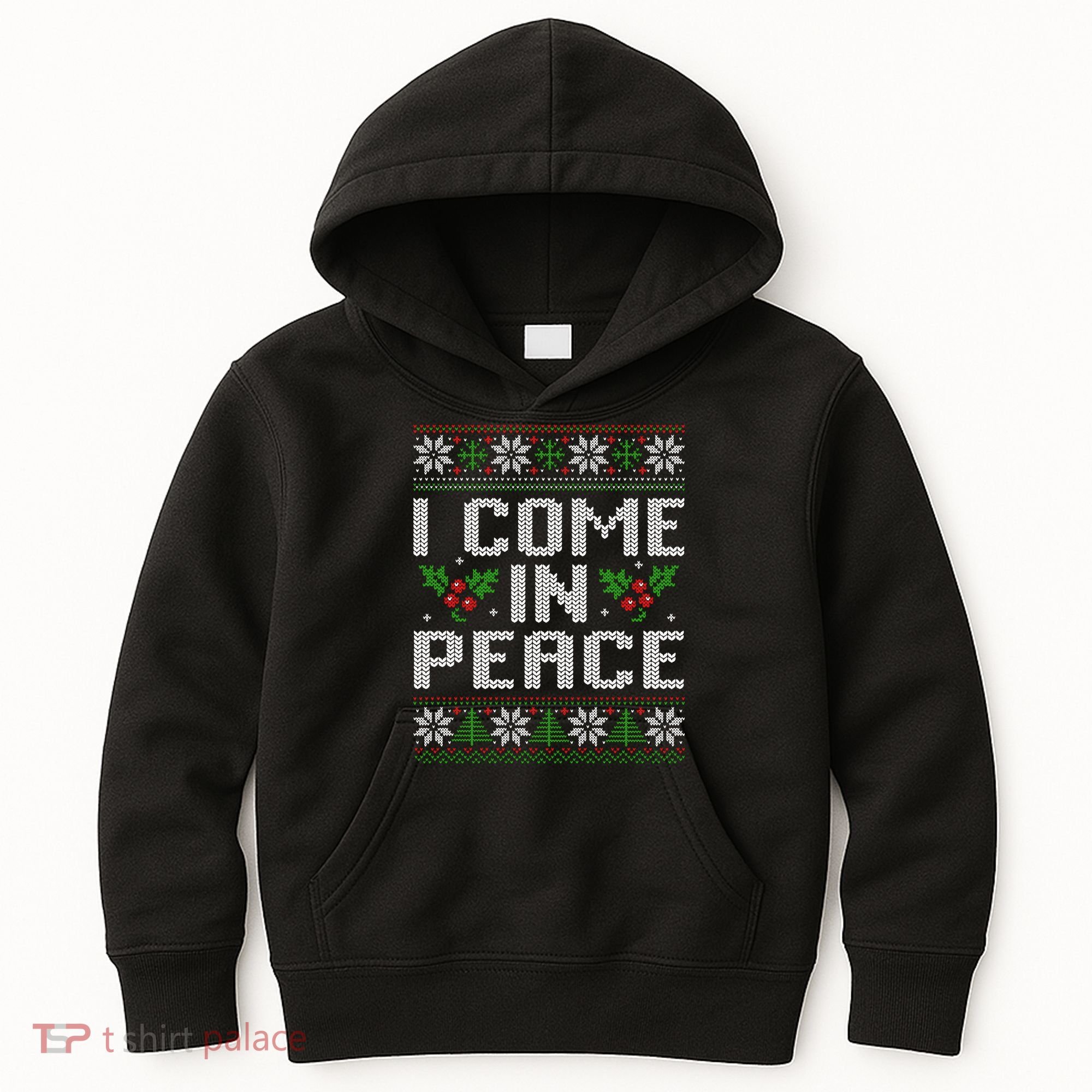 I Come In Peace Couple Matching Ugly Christmas Sweater Kids Hoodie