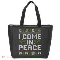 I Come In Peace Couple Matching Ugly Christmas Sweater Tote Bag thumb 0