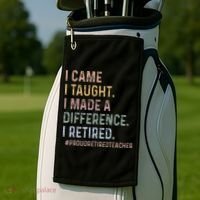 I Came I Taught I Made A Difference I Retired Teacher Golf Towel thumb 2