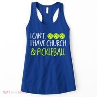 I CanT I Have Church And Pickleball Gift Women's Tank Top thumb 0