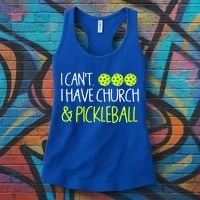 I CanT I Have Church And Pickleball Gift Women's Tank Top thumb 3