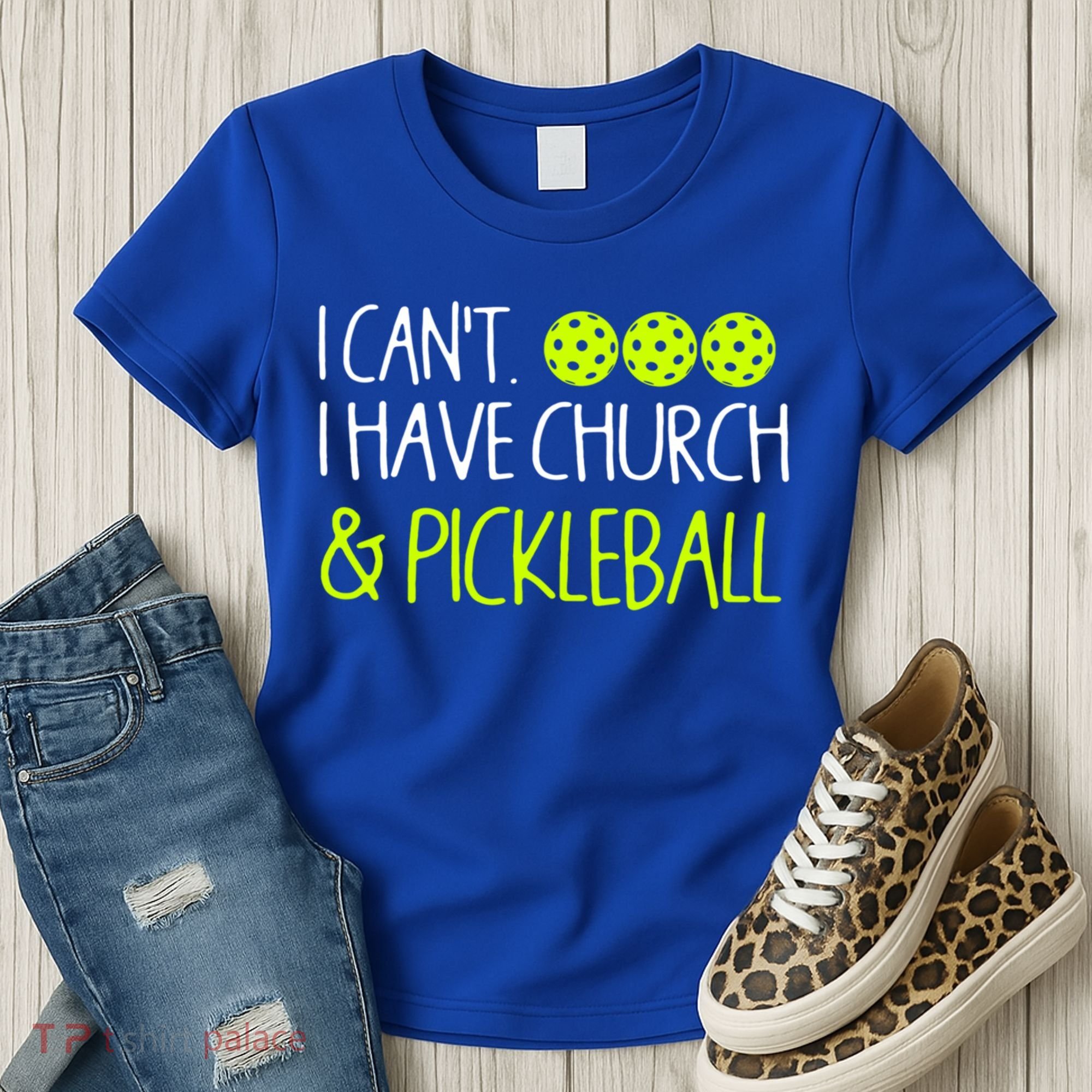 I CanT I Have Church And Pickleball Gift Women's T-Shirt