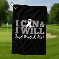 I Can & I Will Beat Lung Cancer Warrior Just Watch Me Golf Towel thumb 1