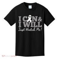I Can & I Will Beat Lung Cancer Warrior Just Watch Me Kids T-Shirt thumb 0