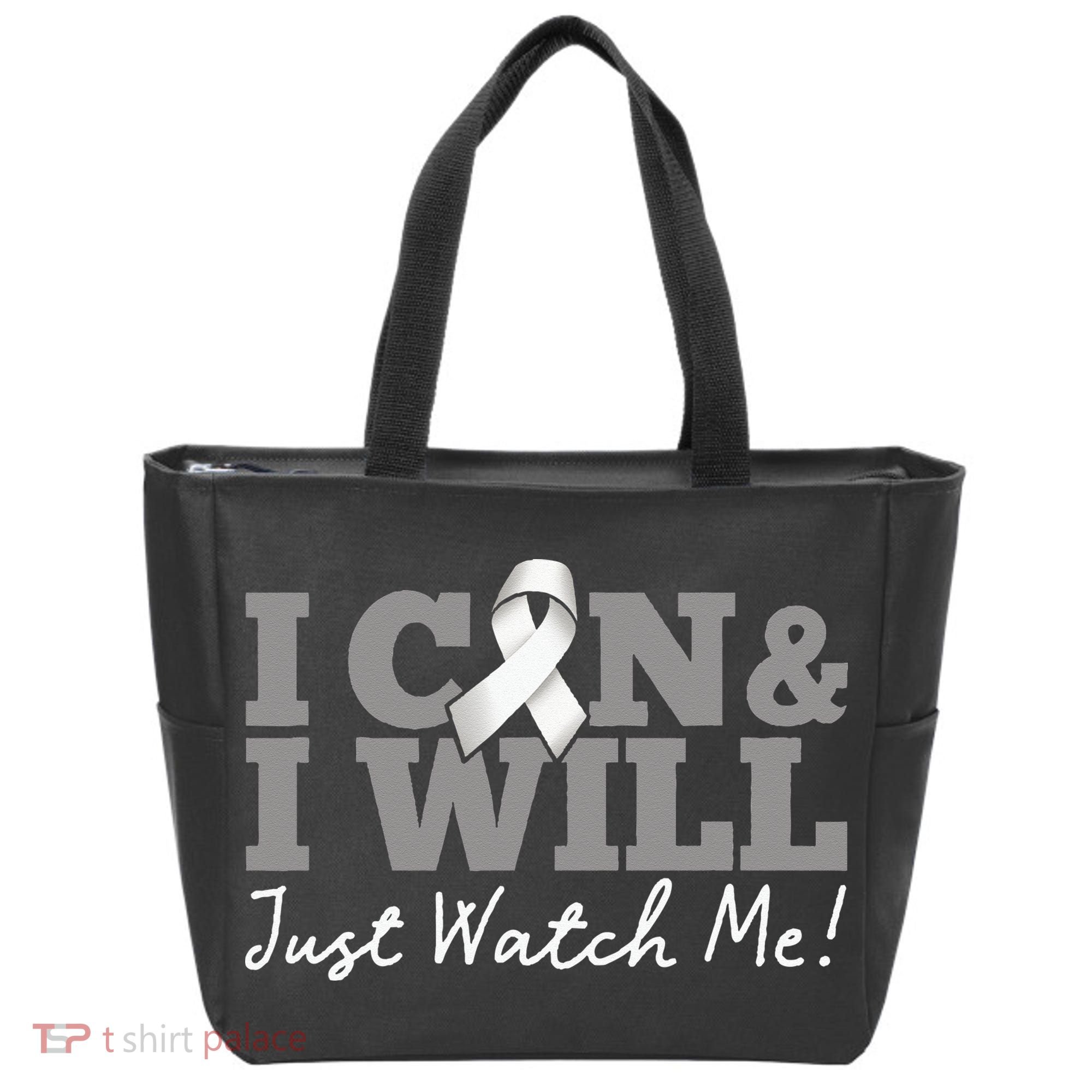 I Can & I Will Beat Lung Cancer Warrior Just Watch Me Tote Bag