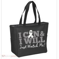I Can & I Will Beat Lung Cancer Warrior Just Watch Me Tote Bag thumb 2