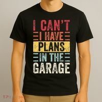 I Can't I Have Plans In The Garage Funny Car Mechanic Retro T-Shirt thumb 3