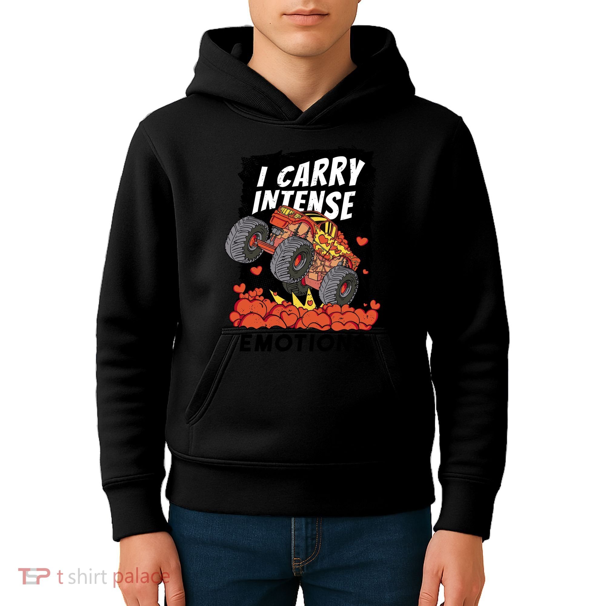 I Carry Intense Emotions Trucker Kids Hoodie