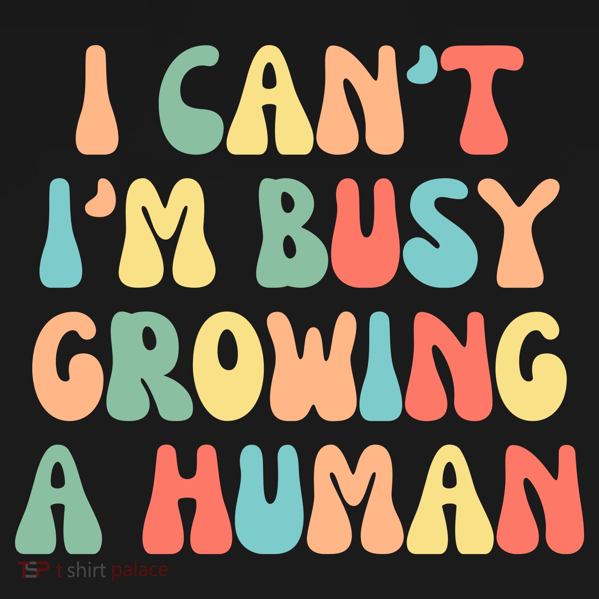I Can't I'm Busy Growing A Human Funny Pregnant Women's T-Shirt