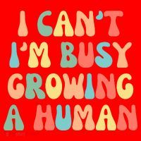 I Can't I'm Busy Growing A Human Funny Pregnant Santa Hat thumb 1