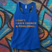 I CanT I Have Church And Pickleball Women's Tank Top thumb 3