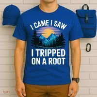 I Came I Saw I Tripped On A Root Funny Hiking T-Shirt thumb 6
