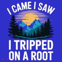 I Came I Saw I Tripped On A Root Funny Hiking Kids Long Sleeve Shirt thumb 2