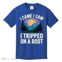 I Came I Saw I Tripped On A Root Funny Hiking Kids T-Shirt thumb 0