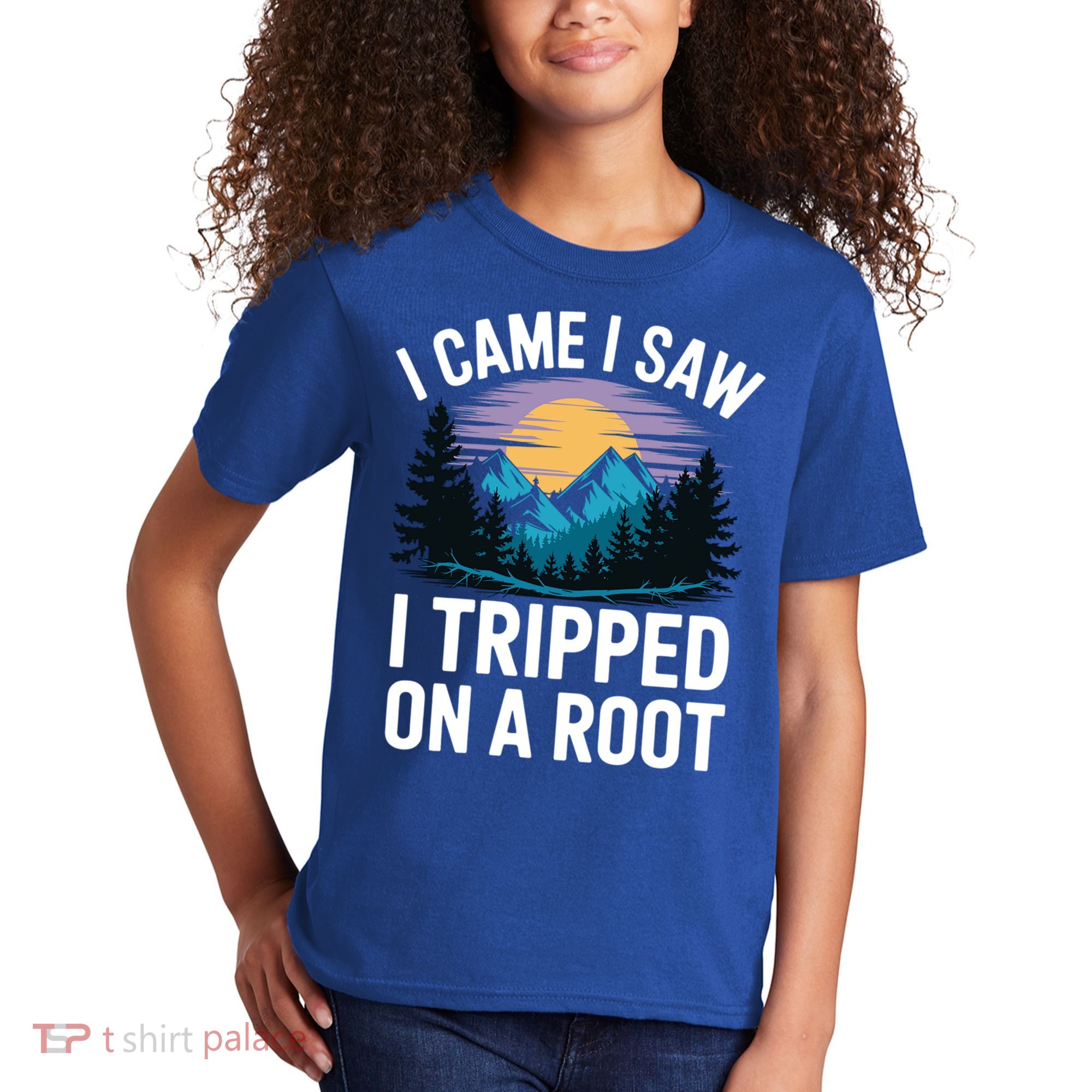I Came I Saw I Tripped On A Root Funny Hiking Kids T-Shirt
