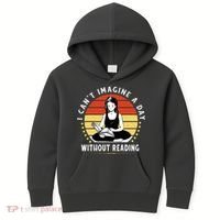 I Can't Imagine My Day Without Reading Kids Hoodie thumb 0