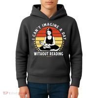 I Can't Imagine My Day Without Reading Kids Hoodie thumb 4