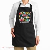I Came I Taught I Loved I Retired Funny Teacher Retirement Apron thumb 2