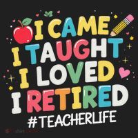 I Came I Taught I Loved I Retired Funny Teacher Retirement Golf Towel thumb 3