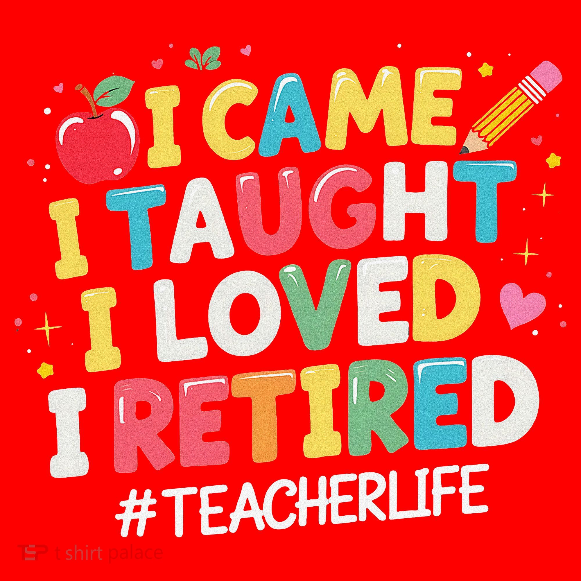 I Came I Taught I Loved I Retired Funny Teacher Retirement Santa Hat