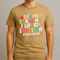 I Came I Taught I Loved I Retired Funny Teacher Retirement T-Shirt thumb 3