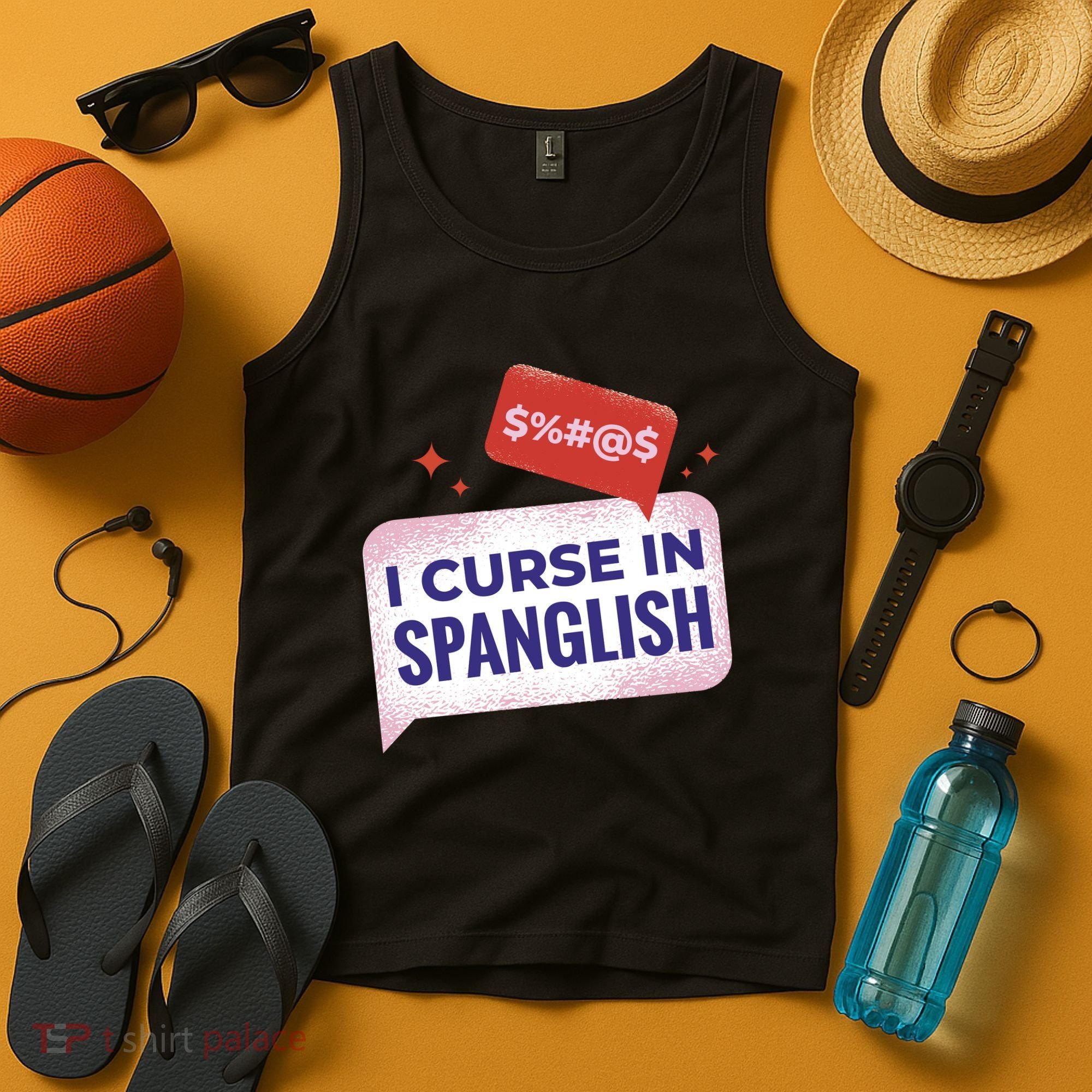 I Curse In Spanglish Funny Spanish Tank Top