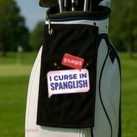 I Curse In Spanglish Funny Spanish Golf Towel thumb 2