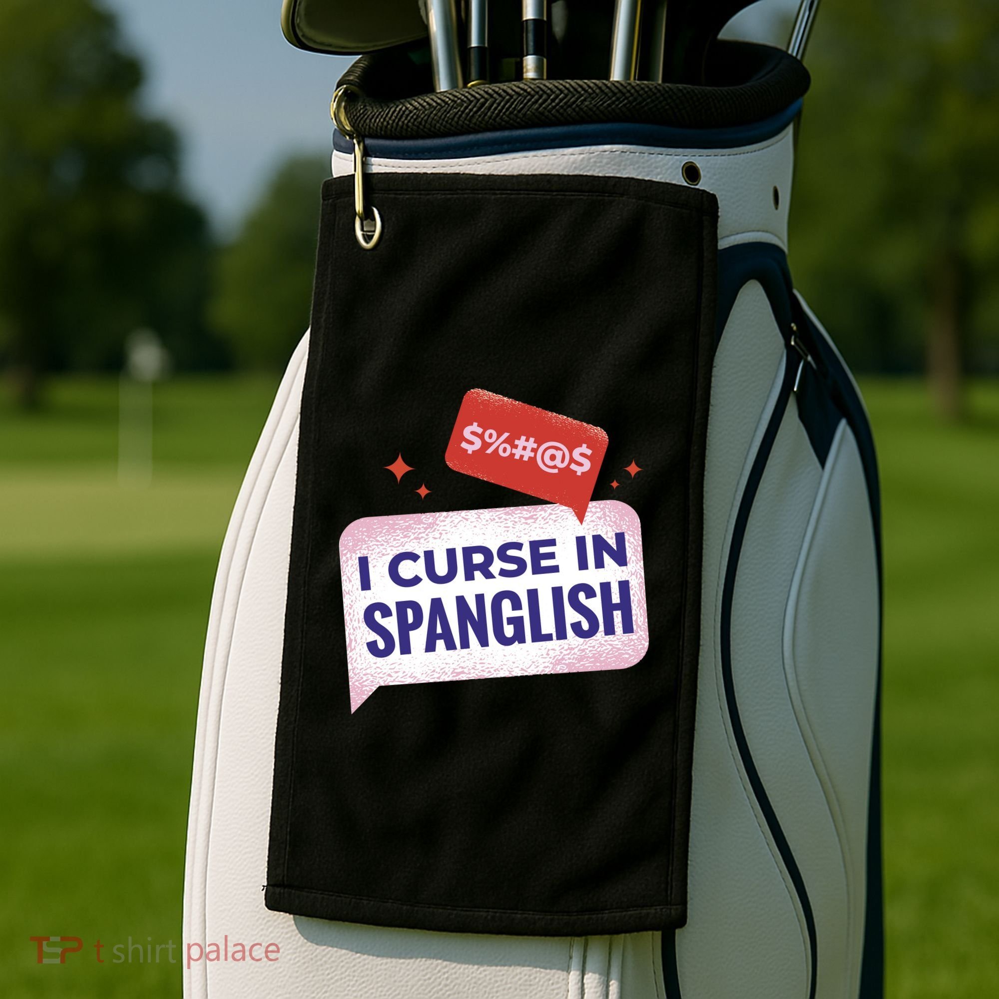 I Curse In Spanglish Funny Spanish Golf Towel