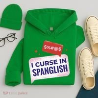 I Curse In Spanglish Funny Spanish Hoodie thumb 4