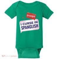 I Curse In Spanglish Funny Spanish Baby Bodysuit thumb 0