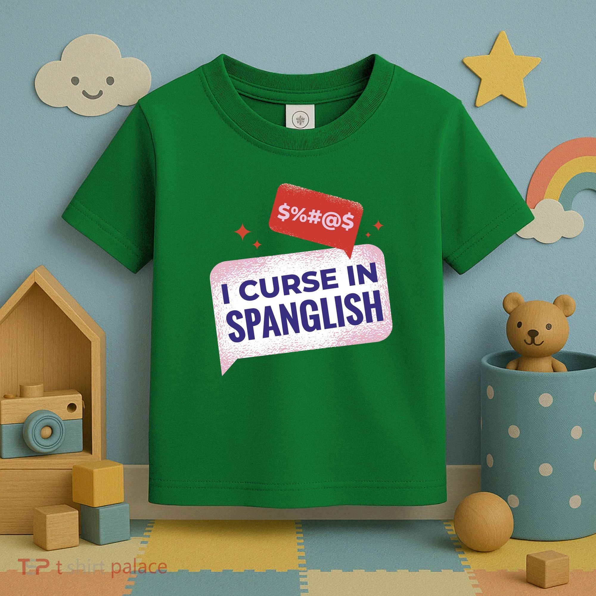 I Curse In Spanglish Funny Spanish Toddler T-Shirt