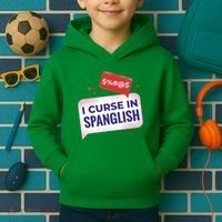 I Curse In Spanglish Funny Spanish Kids Hoodie thumb 2