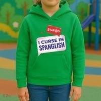 I Curse In Spanglish Funny Spanish Kids Hoodie thumb 3