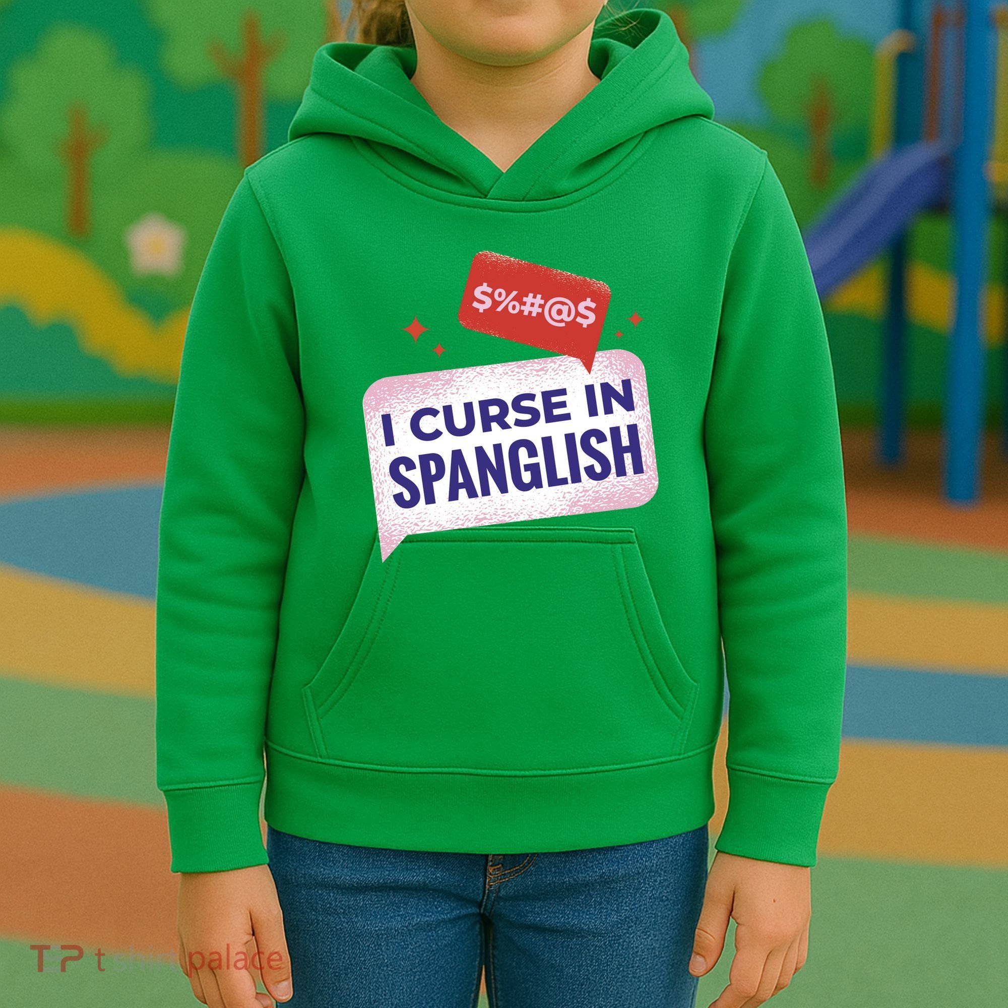 I Curse In Spanglish Funny Spanish Kids Hoodie