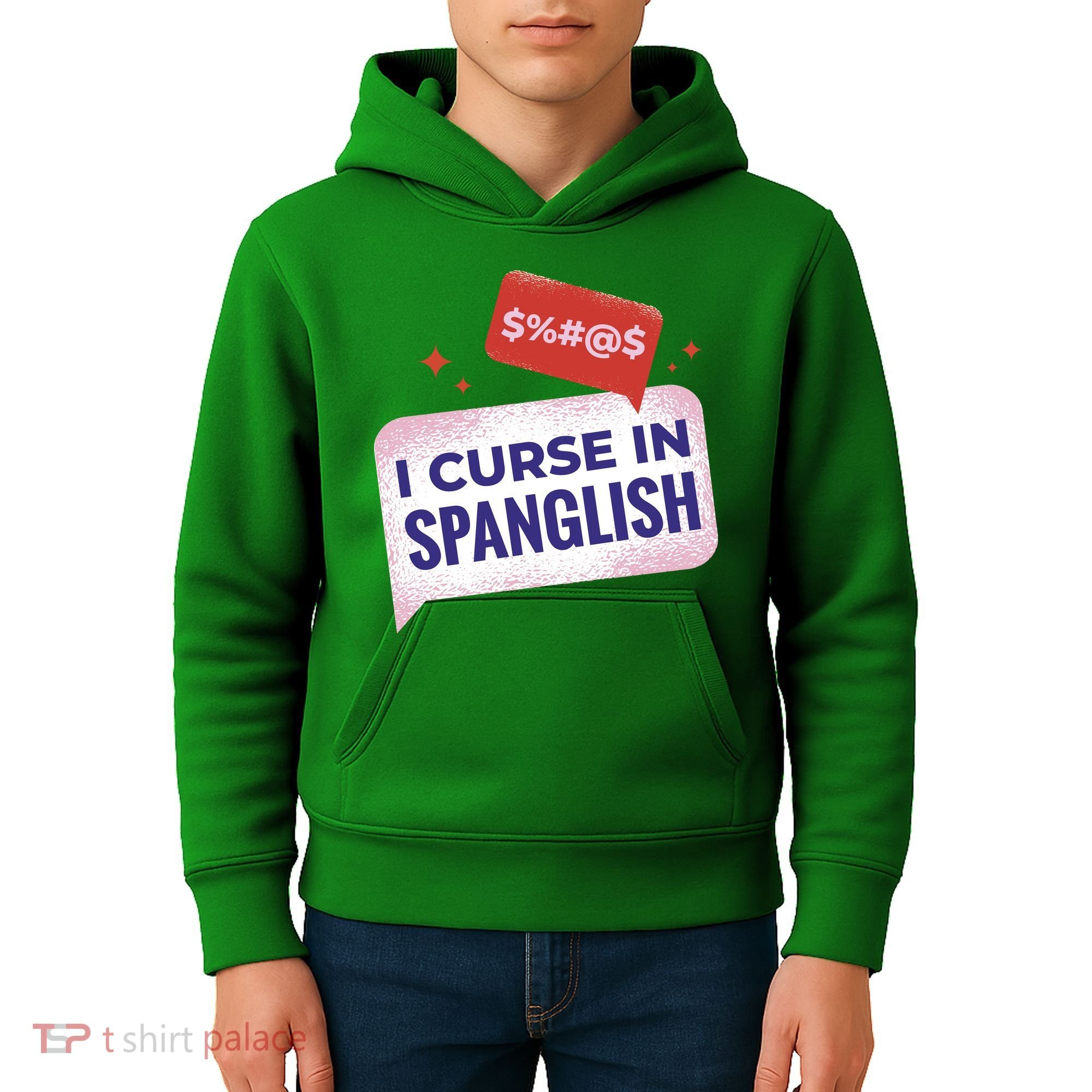 I Curse In Spanglish Funny Spanish Kids Hoodie