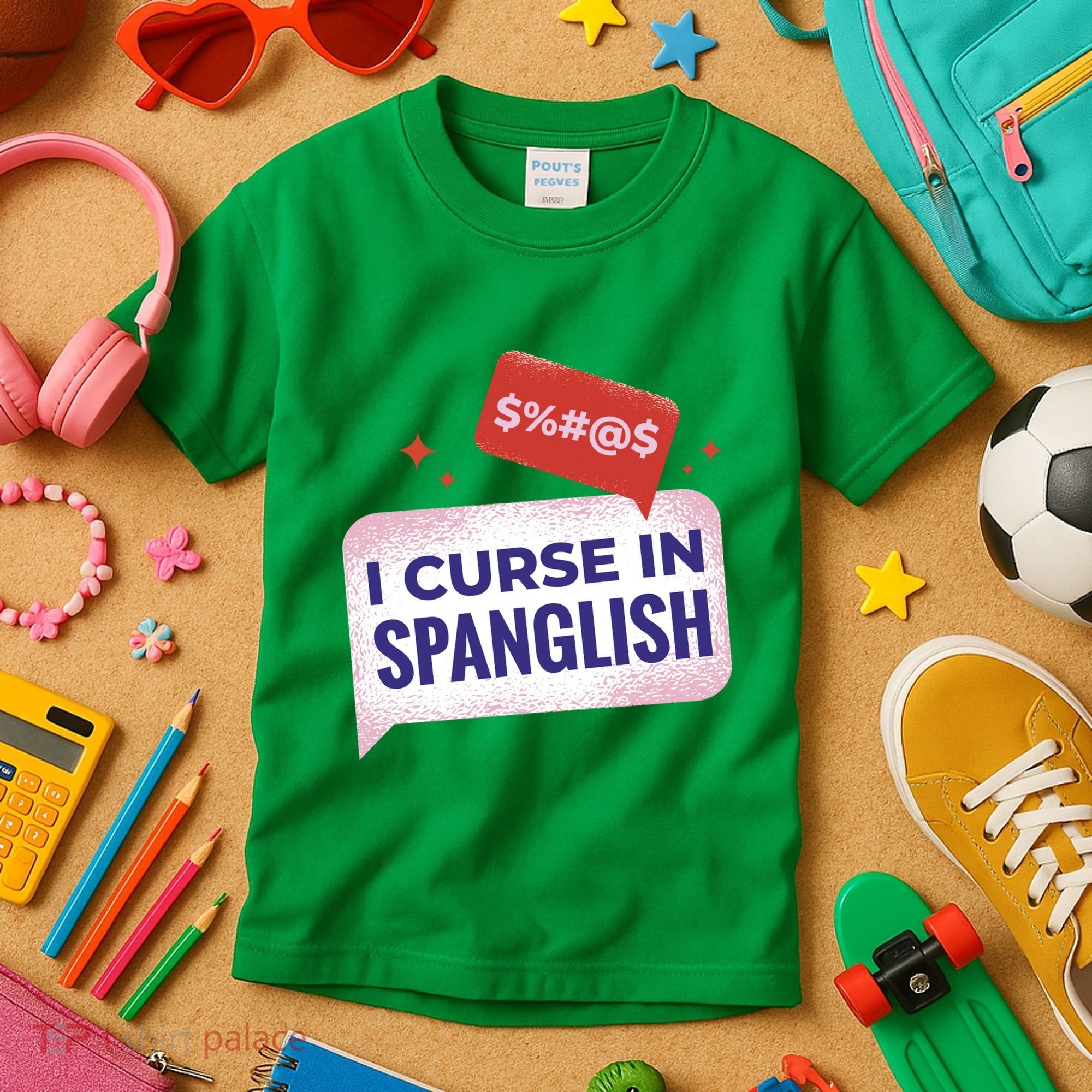 I Curse In Spanglish Funny Spanish Kids T-Shirt