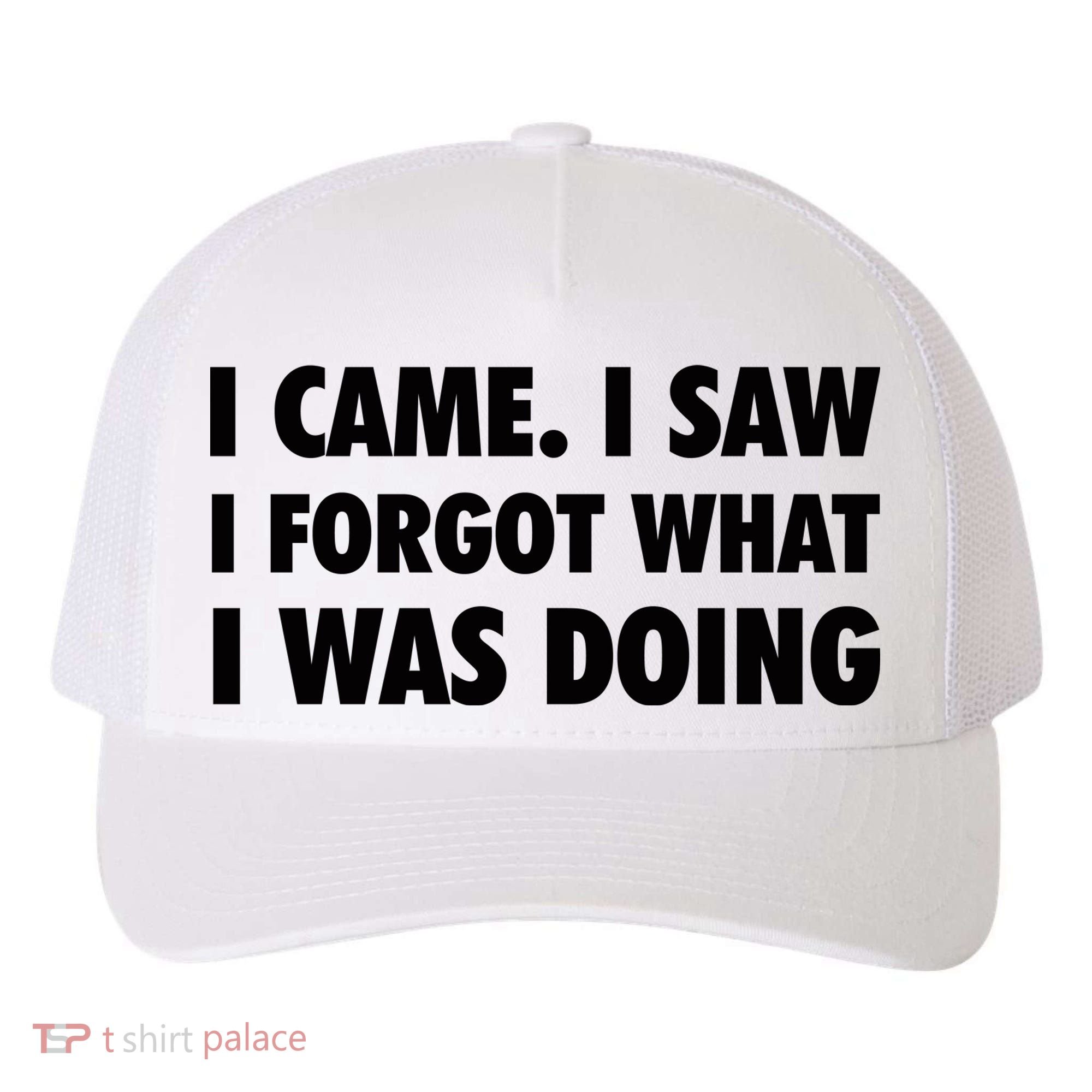 I Came I Saw I Forgot What I Was Doing Sarcastic Yupoong Adult 5-Panel Trucker Hat