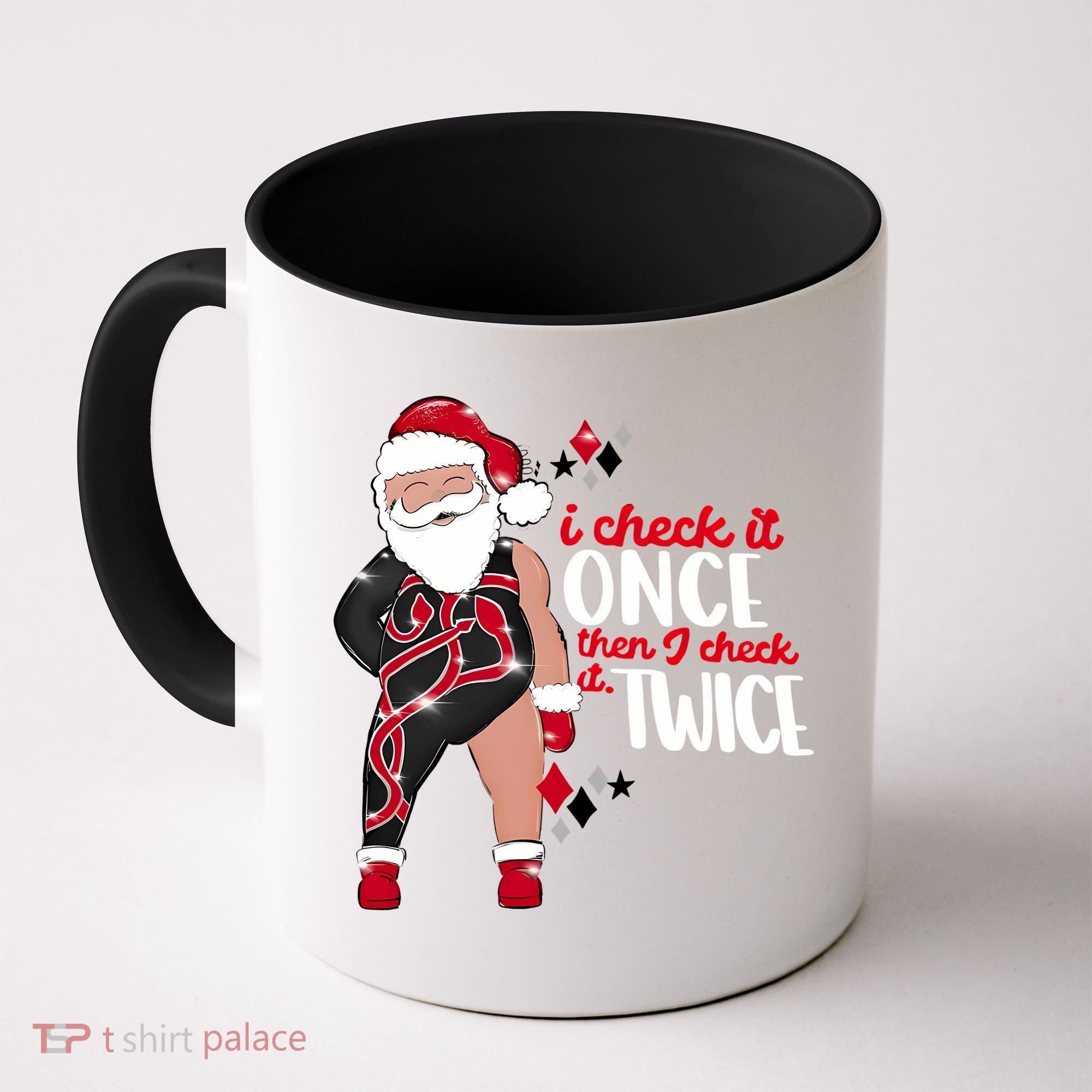I Check It Once Then I Check It Twice Santa 1989 Christmas Sweatshirt Coffee Mug