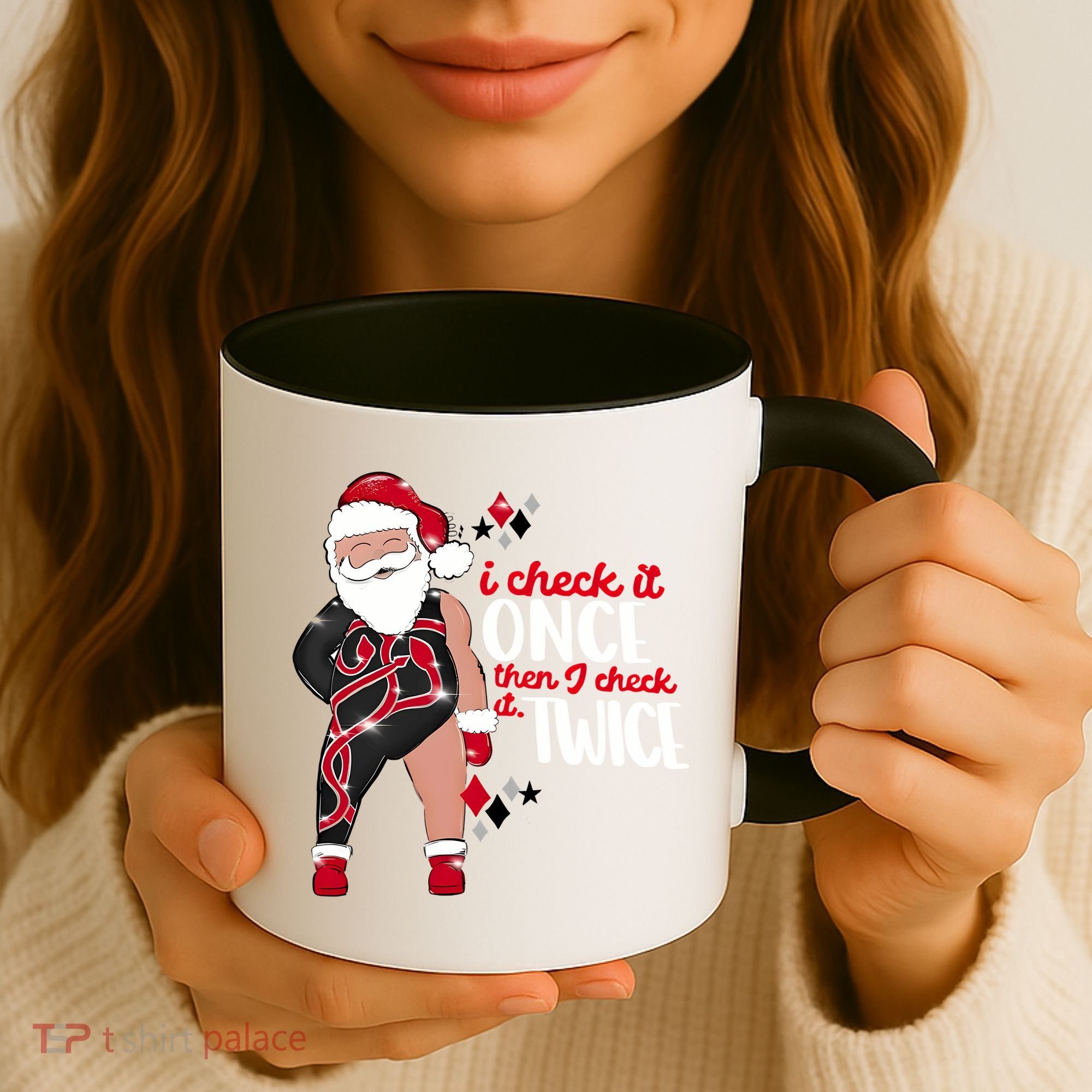 I Check It Once Then I Check It Twice Santa 1989 Christmas Sweatshirt Coffee Mug
