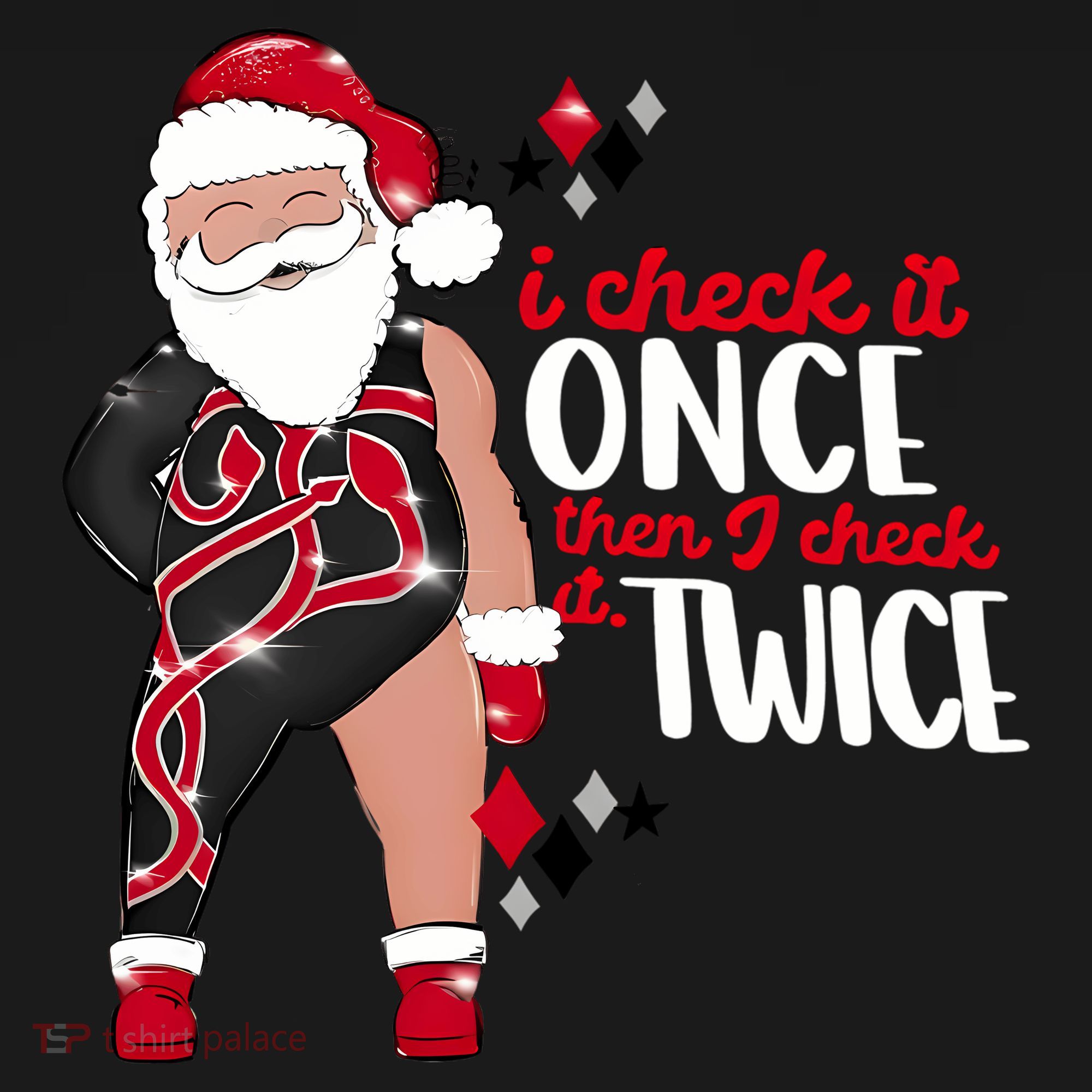 I Check It Once Then I Check It Twice Santa 1989 Christmas Sweatshirt Coaster