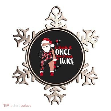 I Check It Once Then I Check It Twice Santa 1989 Christmas Sweatshirt Ornament