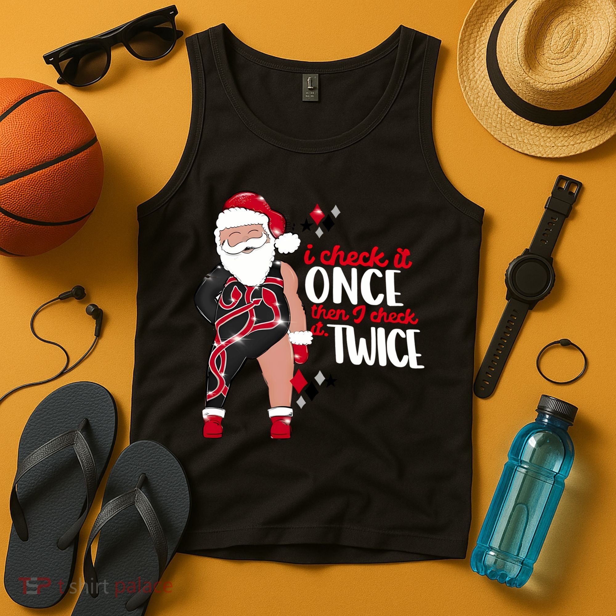 I Check It Once Then I Check It Twice Santa 1989 Christmas Sweatshirt Tank Top