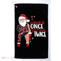 I Check It Once Then I Check It Twice Santa 1989 Christmas Sweatshirt Golf Towel thumb 0