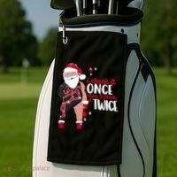 I Check It Once Then I Check It Twice Santa 1989 Christmas Sweatshirt Golf Towel thumb 2