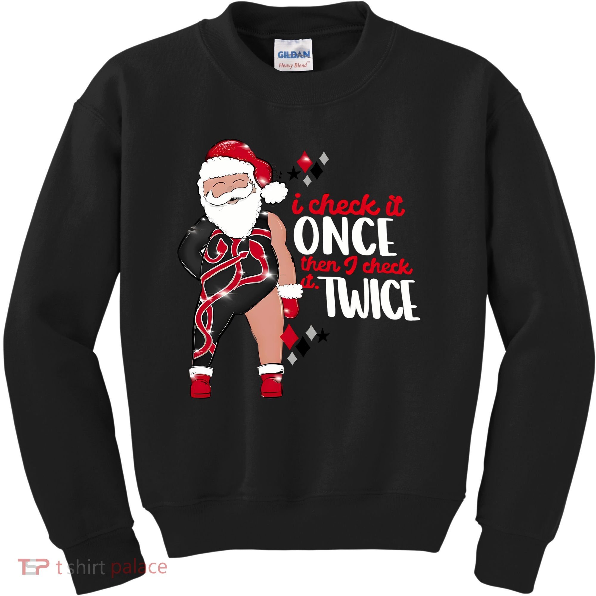I Check It Once Then I Check It Twice Santa 1989 Christmas Sweatshirt Kids Sweatshirt