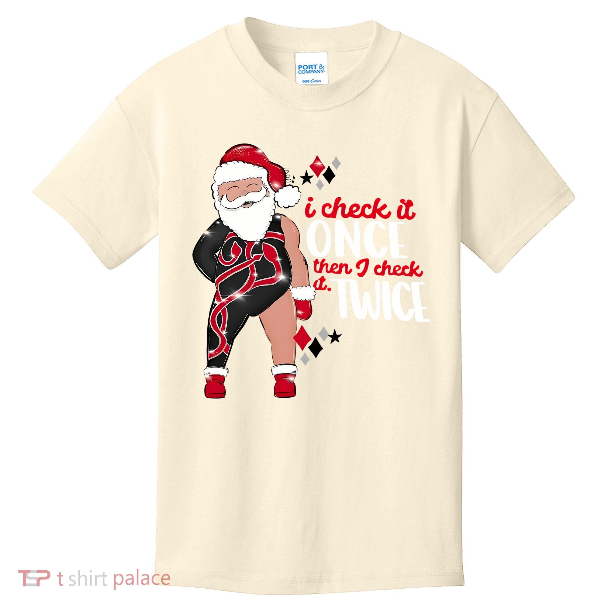 I Check It Once Then I Check It Twice Santa 1989 Christmas Sweatshirt Kids T-Shirt