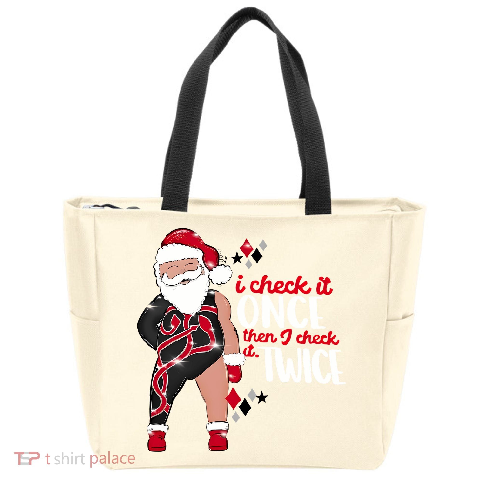 I Check It Once Then I Check It Twice Santa 1989 Christmas Sweatshirt Tote Bag