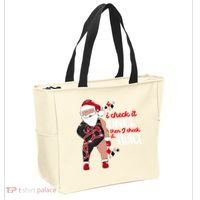 I Check It Once Then I Check It Twice Santa 1989 Christmas Sweatshirt Tote Bag thumb 2