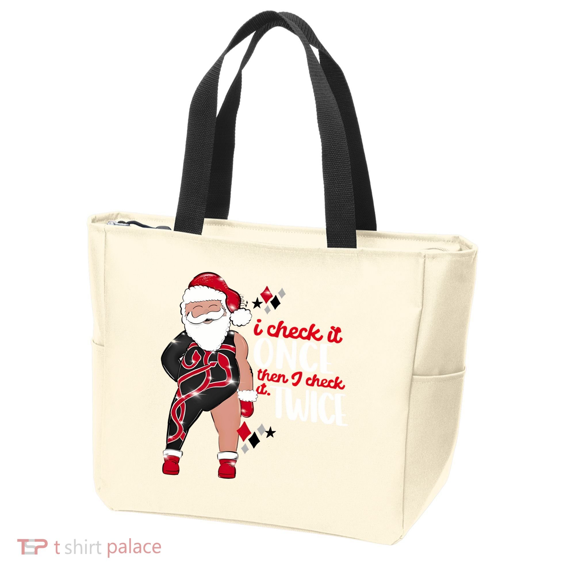 I Check It Once Then I Check It Twice Santa 1989 Christmas Sweatshirt Tote Bag
