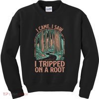 I Came I Saw I Tripped On A Root Hiking Adventure Hiker Kids Sweatshirt thumb 0